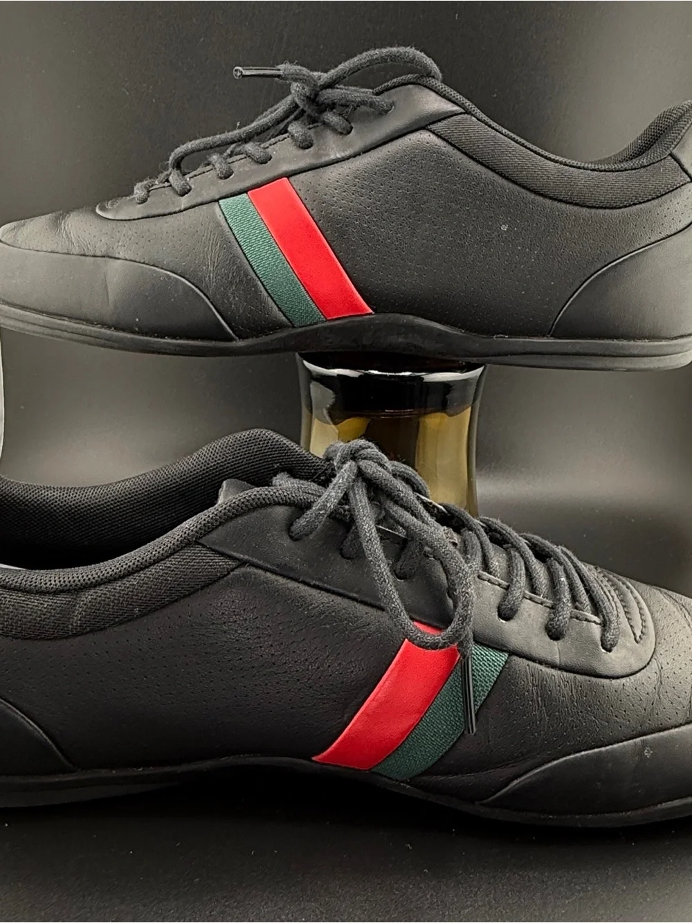 Lacoste Storda 318 1 U Black Leather Sneakers Men’s Size 9 Red Green